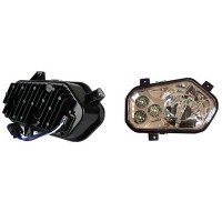 Black/Chrome High/Low Beam ATV UTV RZR LED Headlight Lamp Chrome For POLARIS RZR RANGER 500 700 800 Sportsman