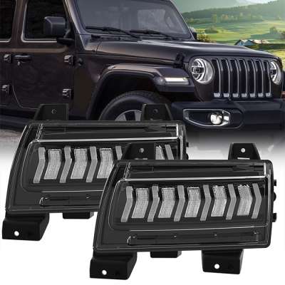 Smoke/Clear LED Turn Signal lights Fit For 2018-2020 Jeep Wrangler JL/JLU Sport Sport S