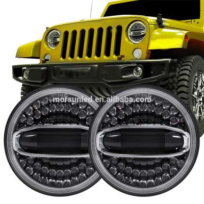 2PCS New 7 inch Round LED Headlight High Low Beam Headlamp for Jeep Wrangler JK LJ TJ CJ Sahara Sport Rubicon Hummer H2 H1