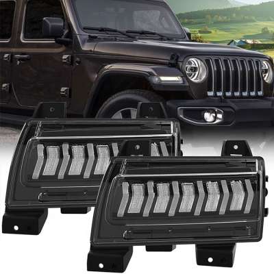 JL SPORT Sequential turn signal led side marker wheel eyebrow lights daytime running light for Jeep JL JT SPORT 2018 2019 2020